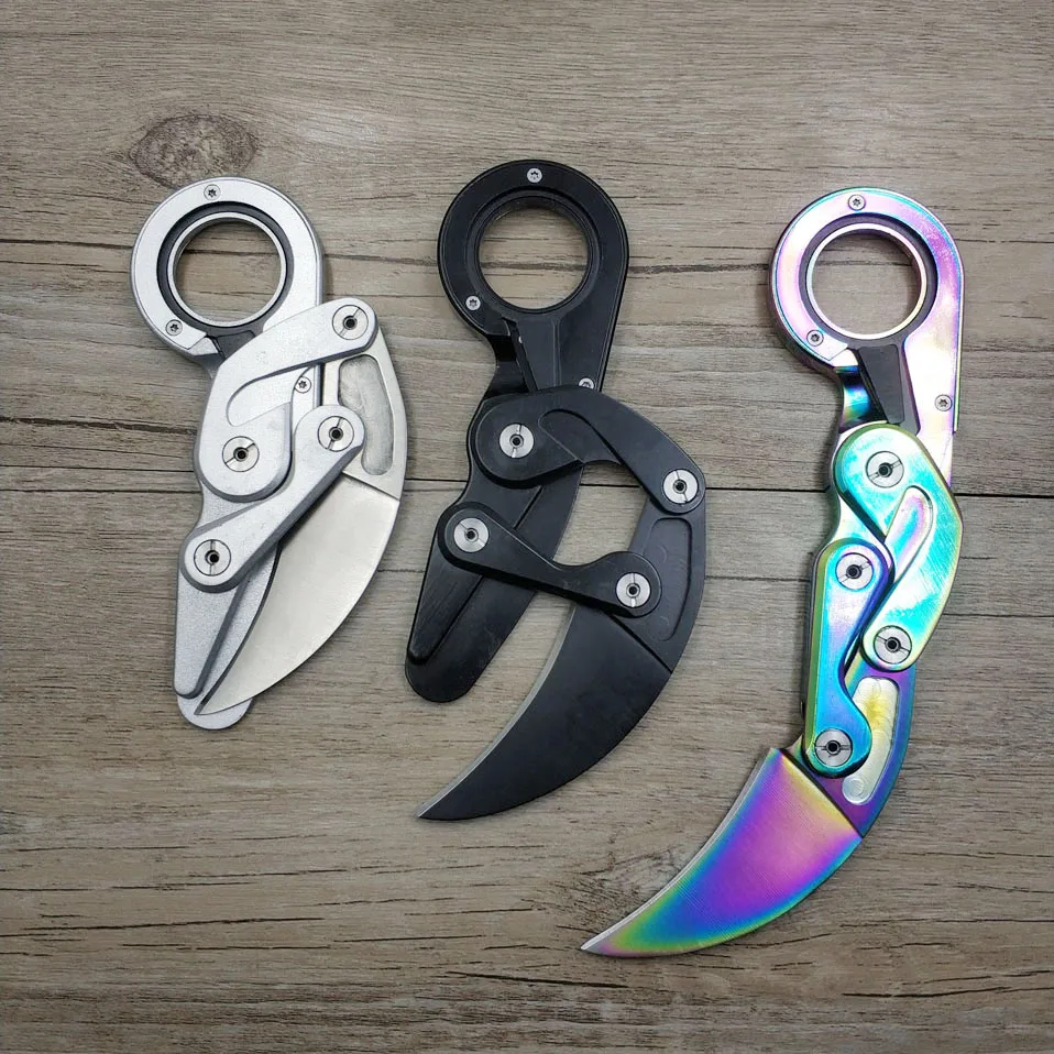 Прямая поставка, складной карманный нож karambit CSGO из нержавеющей стали, портативный механический тактический нож-коготь, инструмент для повседневного использования