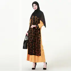 Мусульманское платье вышивка абаи Дубайский мусульманский женские длинные макси мусульманское платье абайя, кафтан джилбаб исламский
