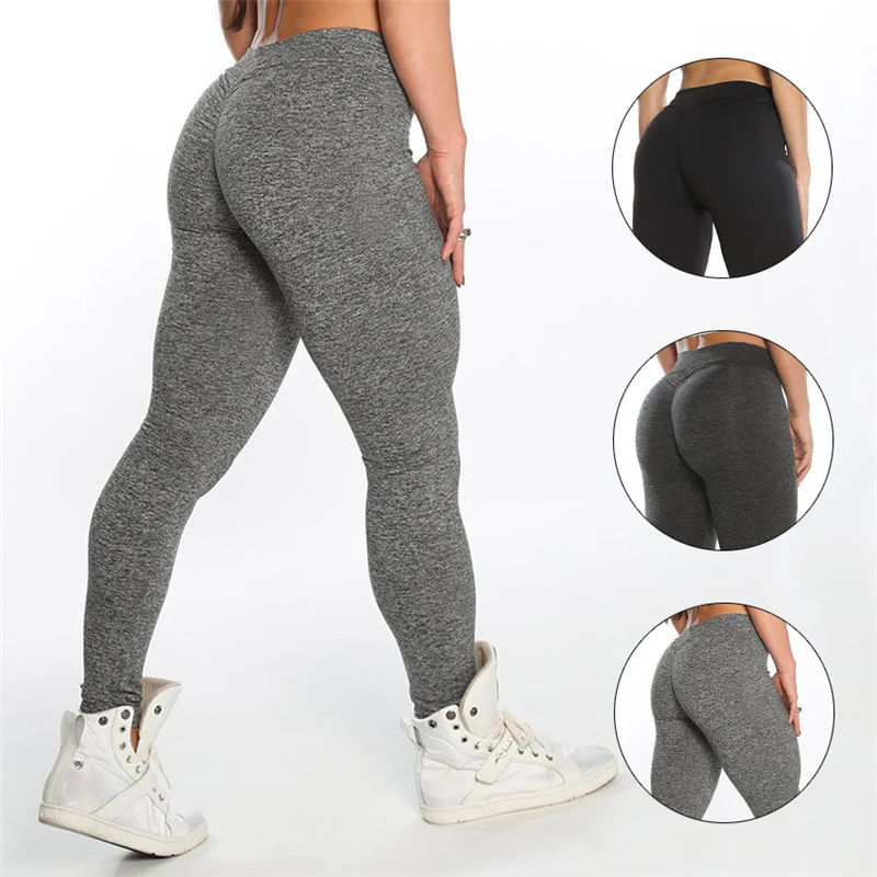 

Cotton Elastic Women Yoga Pants Solid Color Fitness Sport Pants Breathable Slim Workout Running Leggings Compression Trousers