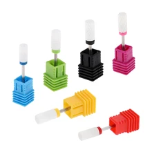 6 шт. набор керамических сверл для ногтей-Профессиональный крупный средний мелкозернистый маникюрный сверло