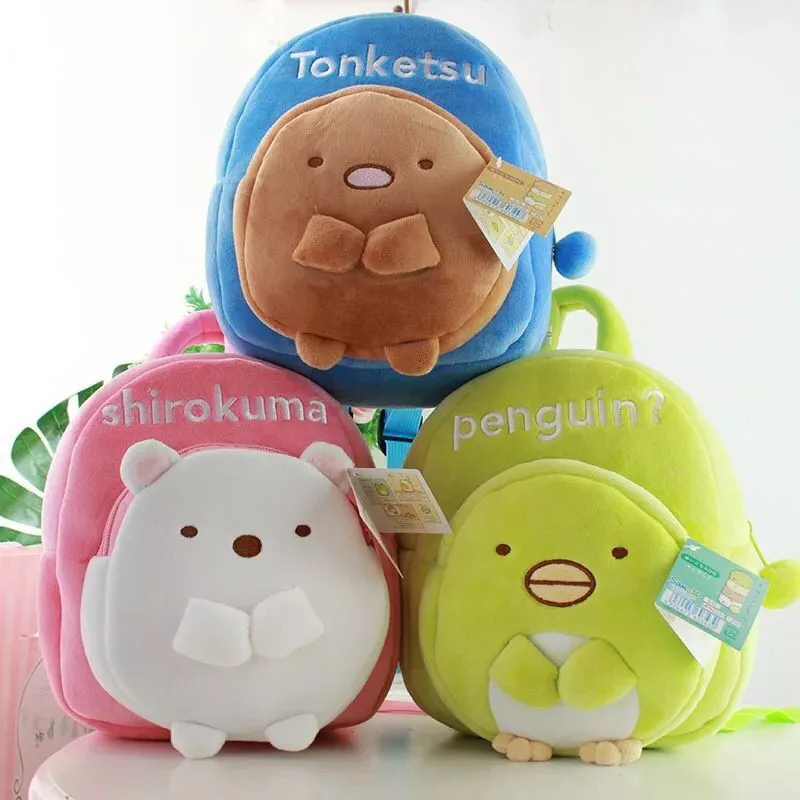 

2019 New Baby Plush Sumikko Gurashi Backpack Cute Cartoon Animal Schoolbag Travel Mini School Bag Pre-School Backpack Kids Gift