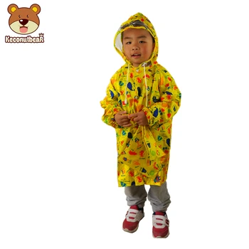 

2018 Fashion Yellow Queen Graffiti Baby Raincoat Kids Boys Girls Waterproof Rainwear Cartoon Astronaut Rain Coat For Children