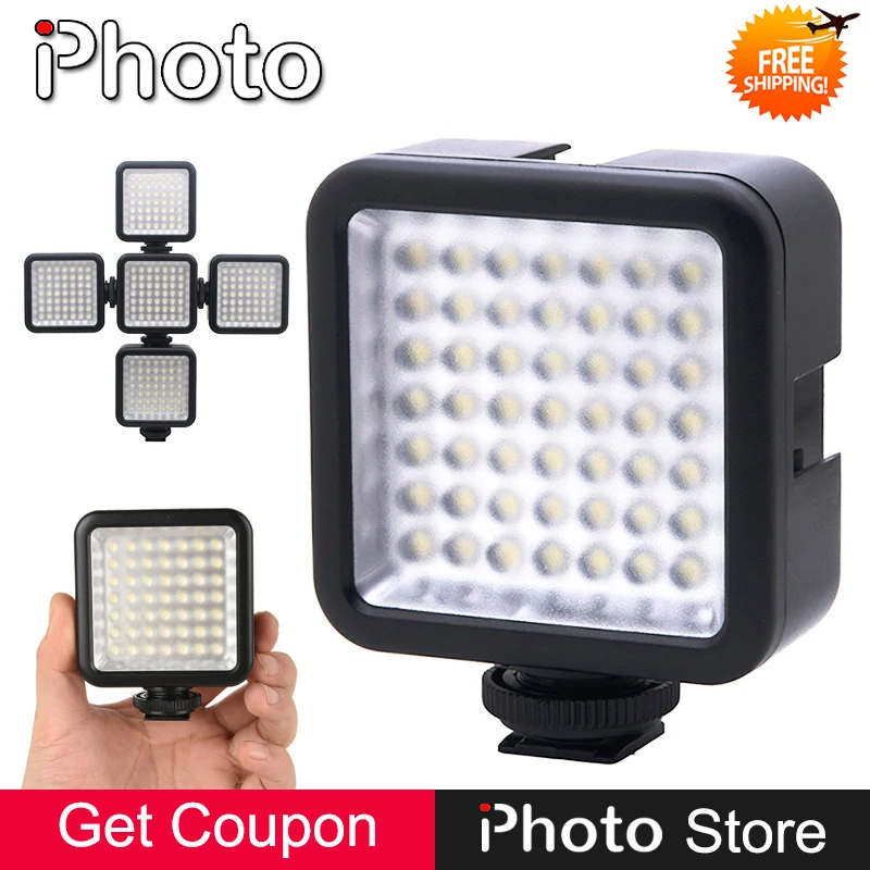 On Camera 49 LED Hot Shoe Video Fill Light for DSLR Camera DV Camcorder