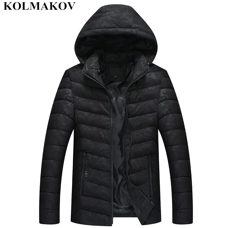 KOLMAKOV 2018 Men's Clothing New Winter Mens Parkas Thick Camouflage Stlyle Hooded Parka for Men Ultralight Coats Male L-3XL