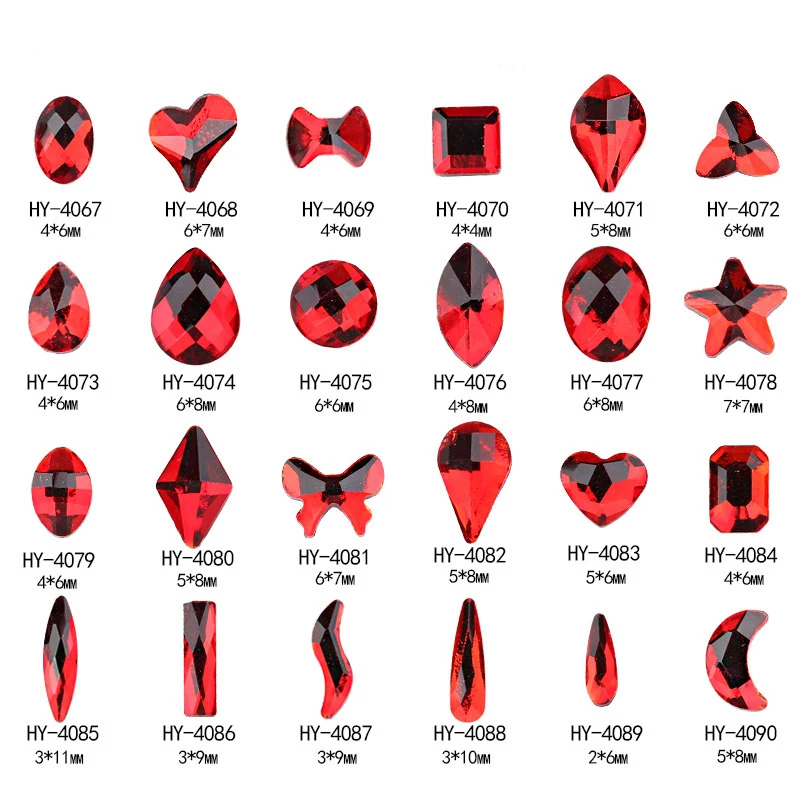 

10pcs/lot, Nail Art Flat Back 3d Red Diamonds Iridescent Rainbow Colors Rhinestones Nail Decoration
