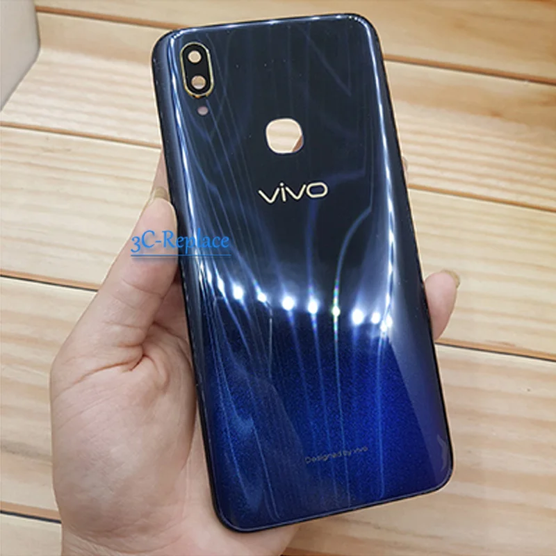 Черный/синий/розовый 6,3 дюймов для BBK Vivo V11/Vivo V11i задняя Батарея крышка дверца батарейного Корпус чехол сзади Стекло объектив Запасные части