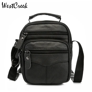 

WESTCREEK Brand Vintage Genuine Leather Small Travel Male Messenger Bag Oil Wax Leather Black Men Crossbody Bags Shoulder Bags