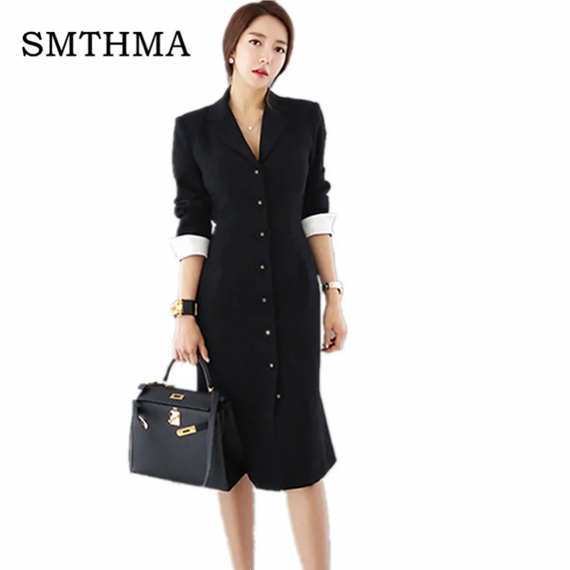 

Ladies Dress spring temperament women's workplace fashion new female Korean version Long dress vestidos
