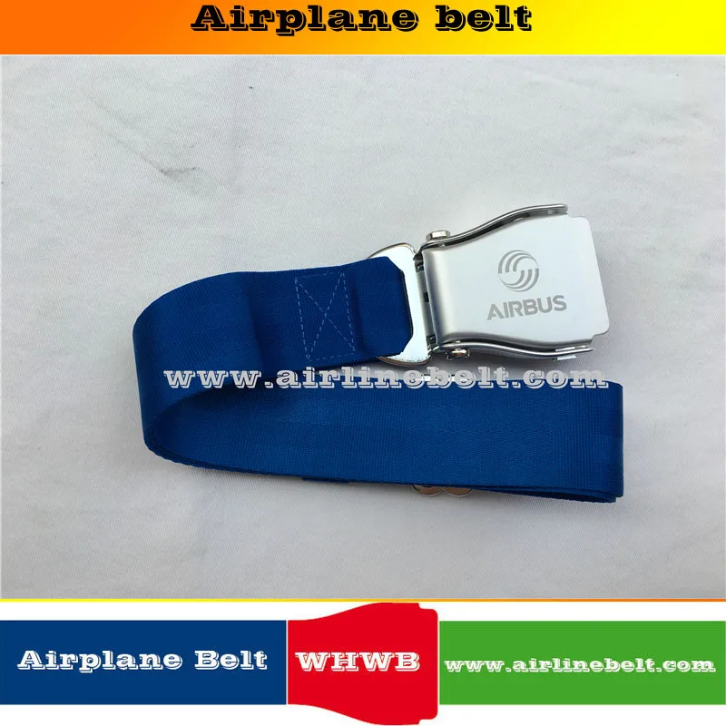38mm width AIRBUS airplane seat belt buckle nylon belt men's jeans belt with Packing box - Название цвета: Синий