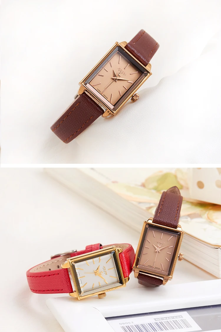 Простые элегантные Юлий леди Для женщин часы Японии кварцевых часов модные ботинки из органической кожи кожаный браслет для девочек подарок на день рождения Box 787
