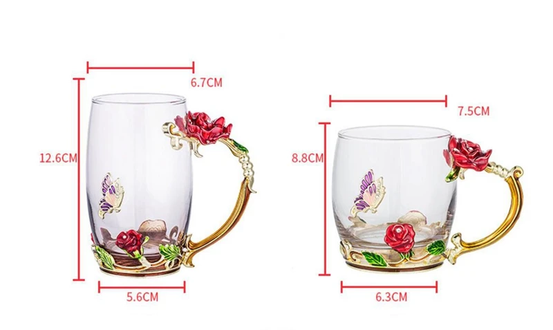 Эмаль стекло бабочка кружка Роскошный Кристалл кофе чашки термостойкие es чай чашки для свадебный подарок