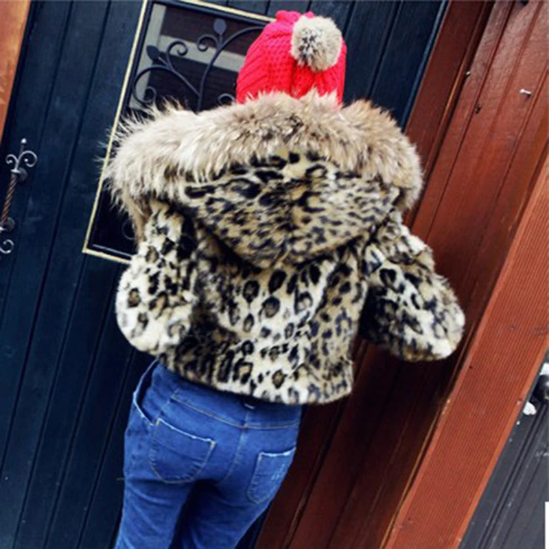 GOPLUS Fashion Autumn Winter Women Faux Fur Jacket Leopard Coat With Hooded Slim Warm Female Outerwear Fake Fur Coat C4379