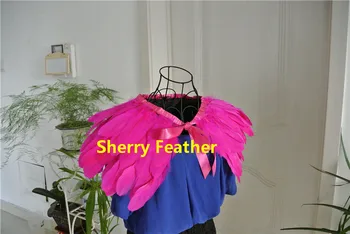 

hot pink feather cape top feather shawl Carnival feather shoulder shrug clothing vintage costumes