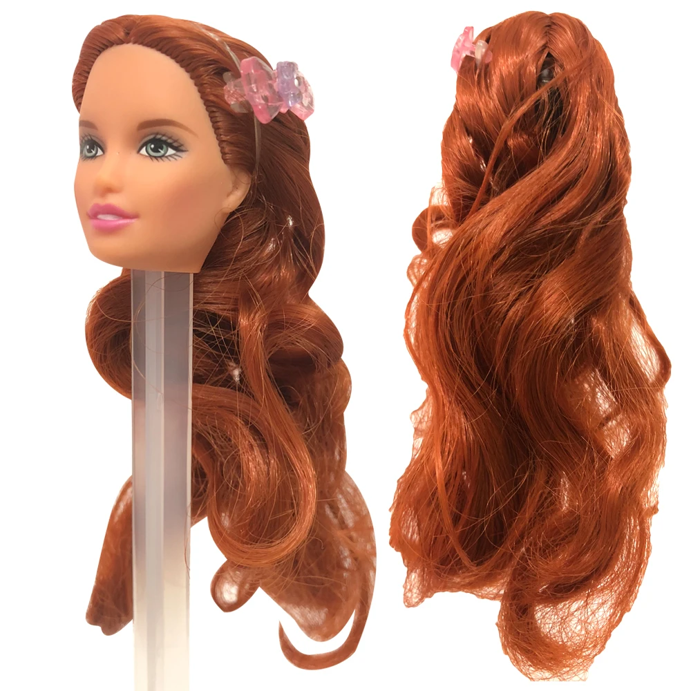 

NK One Pcs Fashion Cute Red Hair Doll Head For Dolls Best DIY Gift For Girls' Doll Accessories 003D DZ