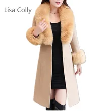 Lisa Colly Модные женские теплые шерстяные пальто с длинными рукавами, верхняя одежда для женщин, тонкие карманы, уплотненные Женские официальные шерстяные пальто, пальто