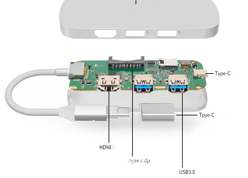 Baolyda USB C концентратор type-C HDMI адаптер USB C конвертеры USB 3,0 SD/TF кардридер PD Зарядка для ПК ноутбук Macbook Air Pro