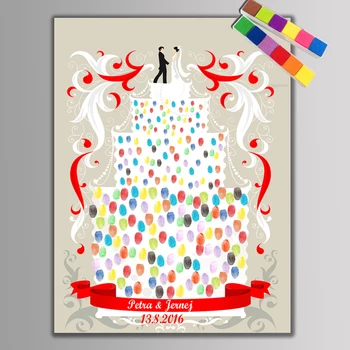 

1 set Customized Name and Date Creative Cake Guestbook For Birthday Party and Wedding Anniversary Decoration Guest Book