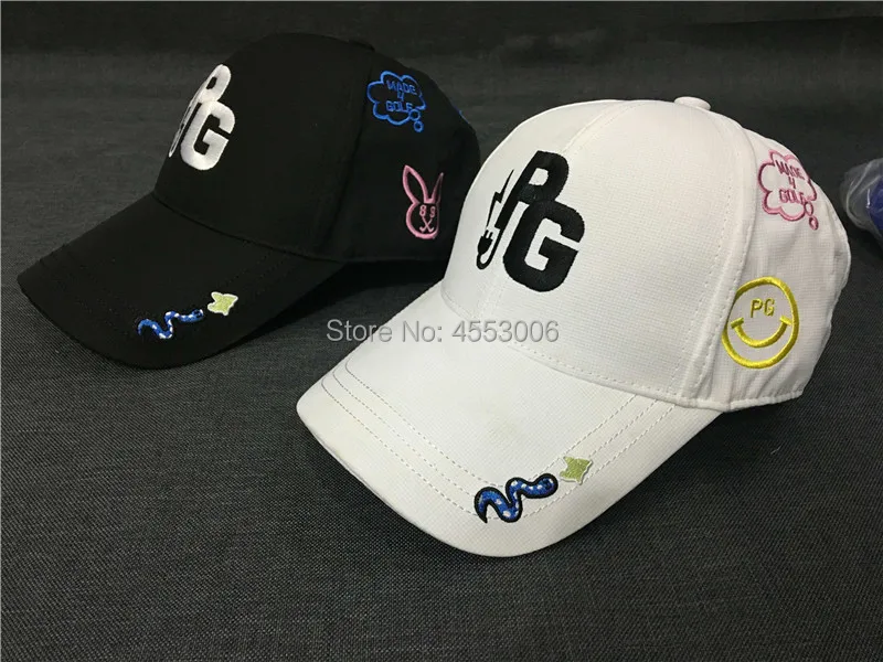 

New PG Golf Caps Pearly Gates Hats Outdoor Man Women Adjustable Size Mark With Charging Plug 2 Colors Free Shipping