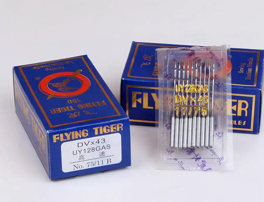 100 шт./лот Flying Tiger DVx43 UY128GAS 75/11B 80/12B 90/14B иглы для промышленных швейных машин из