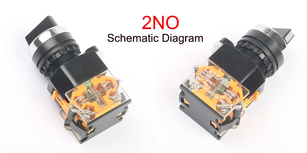 22 мм электрораспределительной коробкой многопозиционного переключателя 1NO1NC/2NO 2/3 позиций Поворотная кнопка выключателя переключатель Выключатель без фиксации LA38-11X/2 11X/3 11X/22 20X/3 20X/2