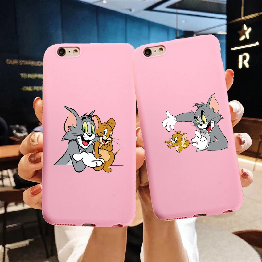 

Cute Tom and jerry cat phone case for samsung s8 s8plus s9 s9plus s10 s10e