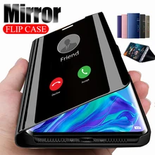 Lustrzane etui do huawei honor 20 p30 pro p20 lite p 30 stojak odwróć książkę okładka na cześć 10 światło hono 8s 8c 8x 8a 8 c x s coque