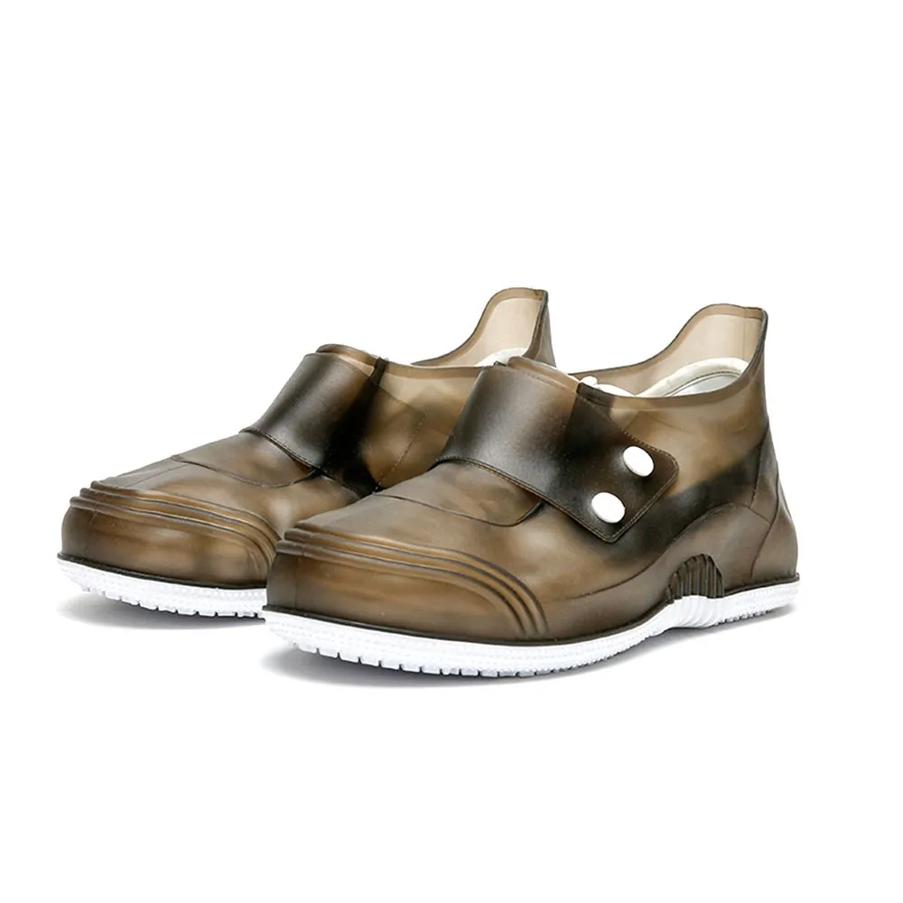 Lizeruee непромокаемые ботинки ПВХ водонепроницаемые ветрозащитные ПВХ резиновые сапоги Чехлы для обуви многократного применения для мужчин и женщин галоши C478 - Цвет: Grey