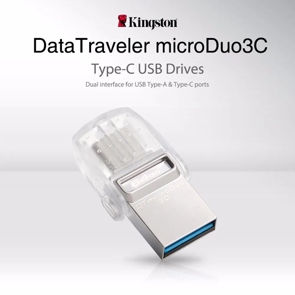 Kingston USB флеш-накопитель DataTraveler Micro Duo 3C 64 ГБ 32 ГБ 16 ГБ USB 3,1 для ПК телефона с портом type-C