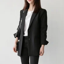 Лидер продаж, высококачественные женские блейзеры и куртки, весенне-осенние повседневные длинные женские костюмы с широкой талией, однотонная женская куртка