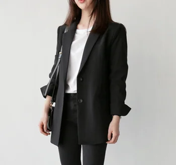 

Hot Sale high quality Women Blazers And Jackets Spring Autumn Casual Long Women Suits Wide Waisted Solid Female Jacket