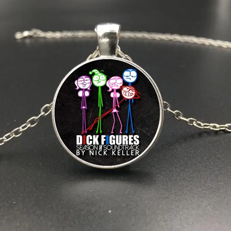 2018 New Arrive Dick Figures Rage Comic Glass Pendants Statement Necklace 50cm Long Chian For Women Drop Shipping | Украшения и