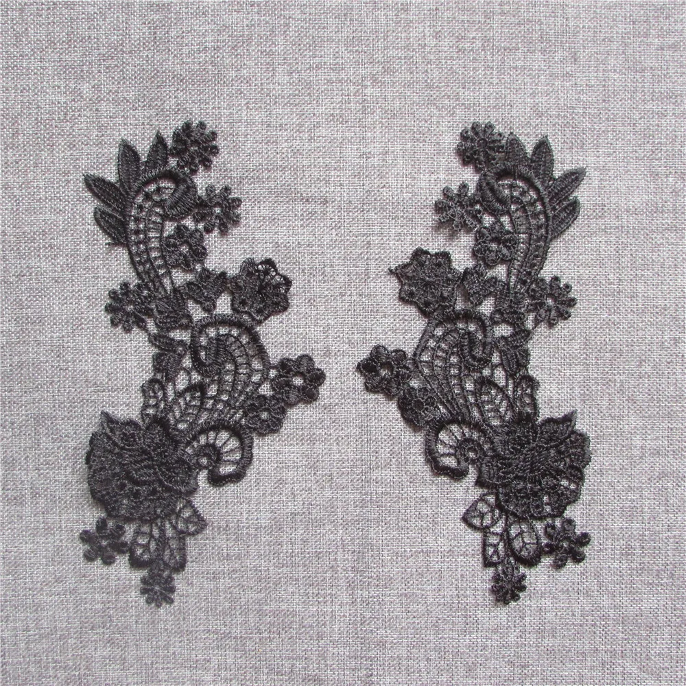 

YL256 high quality fashion Embroidered Lace Applique Embroidery Sewing on Patches Sewing Fabric Accessories a pair for sale