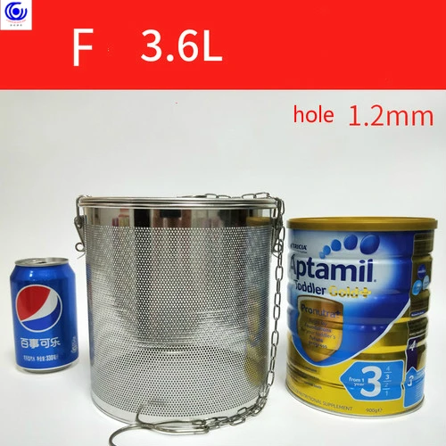 F 3.6L hole 1.2mm Галогенный фильтр из нержавеющей стали, галогенная рассолевая корзина, мешок для кипения тушеной смеси, коробка для специй, большая кухонная посуда - Цвет: F 3.6L hole 1.2mm
