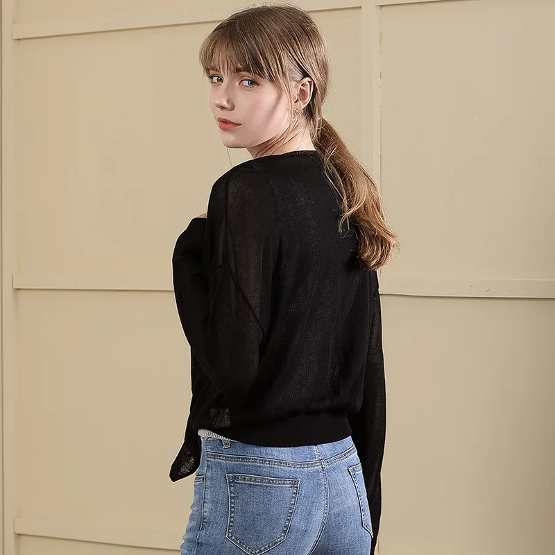 Oversize Knitting sweater women autumn new stylish long sleeve air-conditioning shirt Outside sunscreen cardigan women 18060