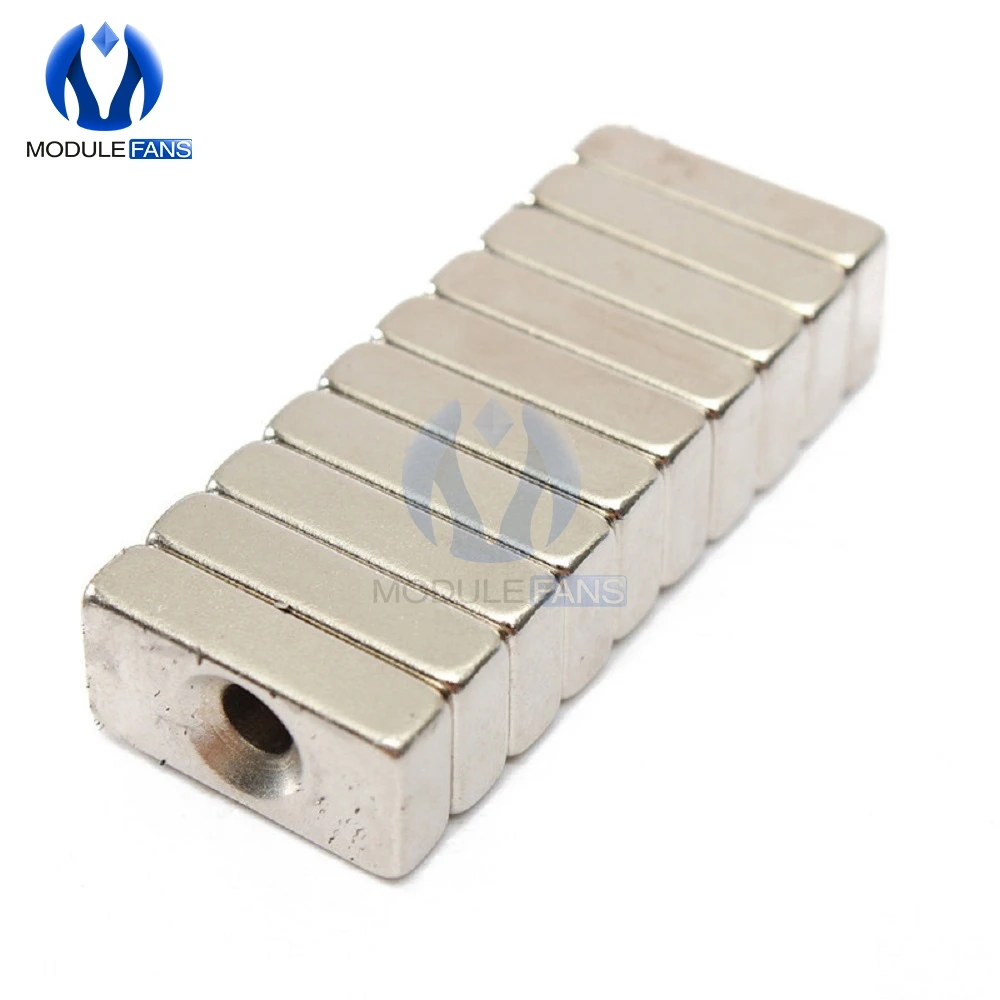 

5Pcs Super Strong Neodymium Block Magnets Hole Rare Earth N50 Grade 20x10x5 mm 20x10x5mm 20*10*5