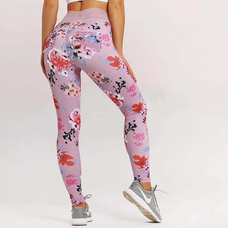 

Flower Athletic Leggings Running Tights Women High Waist Jogging Pants Ladies Printed Ropa Yoga Mujer Yoga Pants Roupas