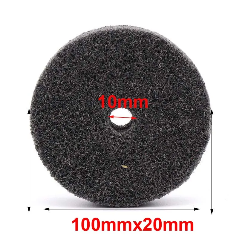 URANN 1 шт. 100x20x10 мм нейлоновый шлифовальный круг 4 дюйма стекловолокно рулевого колеса Нетканые полировальные Колеса Нержавеющая Сталь