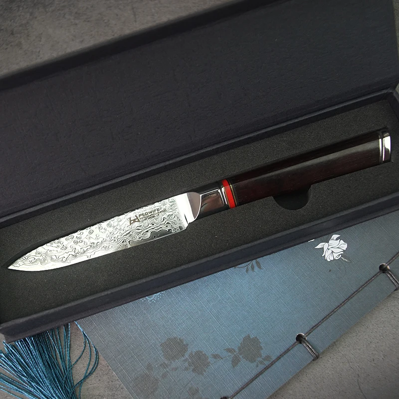 PEDWIFE " дамасский стальной нож для очистки овощей с ручкой, острый нож для чистки кожуры фруктов VG10 стальной сердечник, кухонный инструмент 59-60HRC
