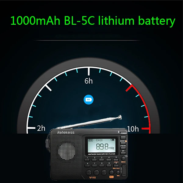 Retekess V115 радио FM/AM/SW мировой диапазон приемник MP3 плеер REC ...