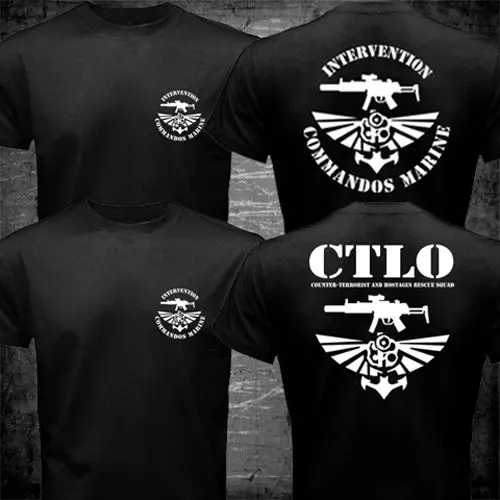 

French Navy CTLO Special Forces Counter Terrorist Commandos Marine T shirt men two sides Casual tee USA size S-3XL