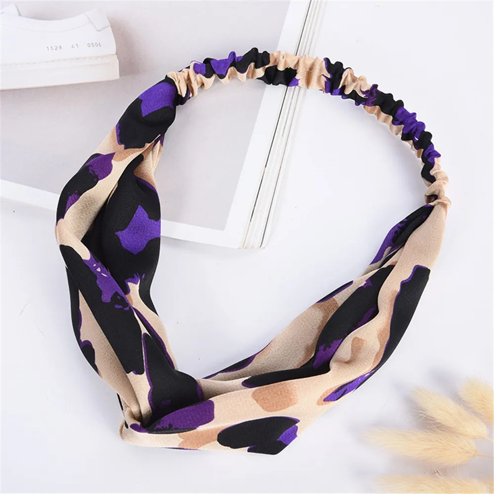 

Boho Leopard Twist Knot Headband Summer Elastic Wrap Turban Hair Band Ladies Hair Accessories Turban Twist Cross Headwrap Girl