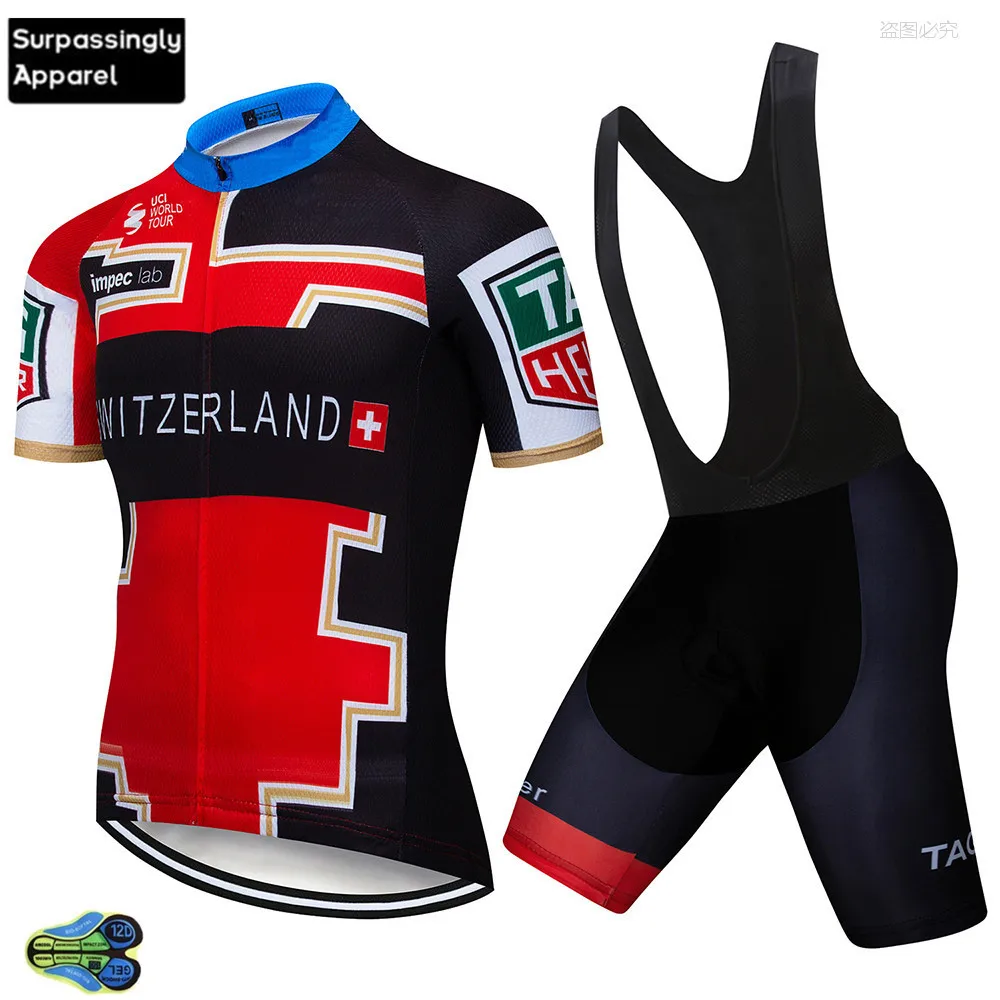 

2019 Pro Team Summer Switzerland Cycling Jersey Bike Shorts Set Sporting Racing UCI World Tour Ropa Ciclismo Bicycle Clothing