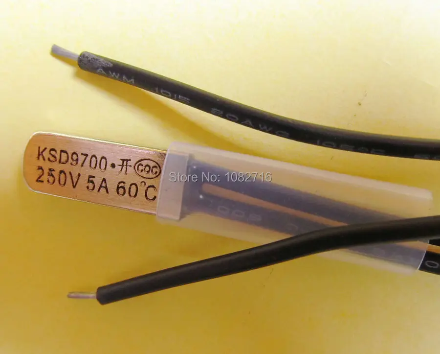 (20 шт./упак.) Высококачественный термостат без KSD9700 250V 5A 60C / 60 градусов нормально