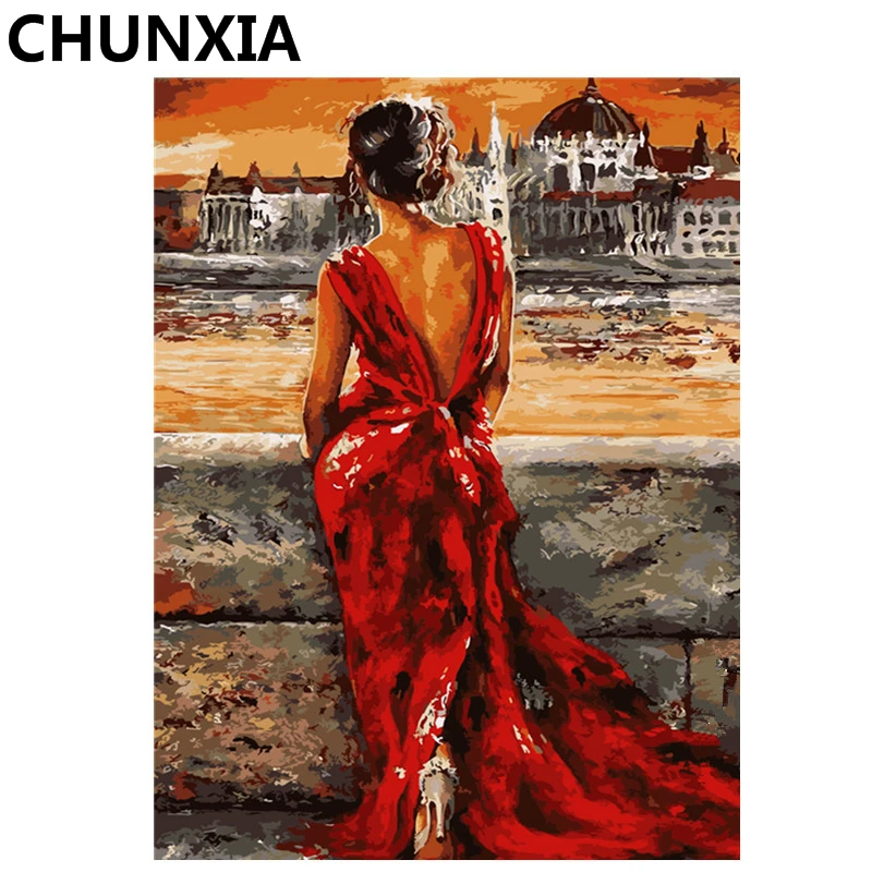 

CHUNXIA Painting By Numbers DIY Framed Oil Paint Pictures Wall Art Home Decor Unique Gift E036