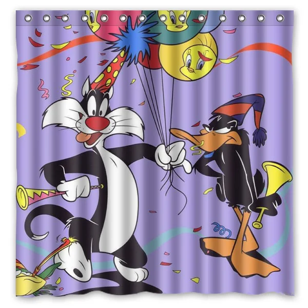 Daffy Duck Waterproof Fabric Bath Shower Curtain Mildewproof Polyester