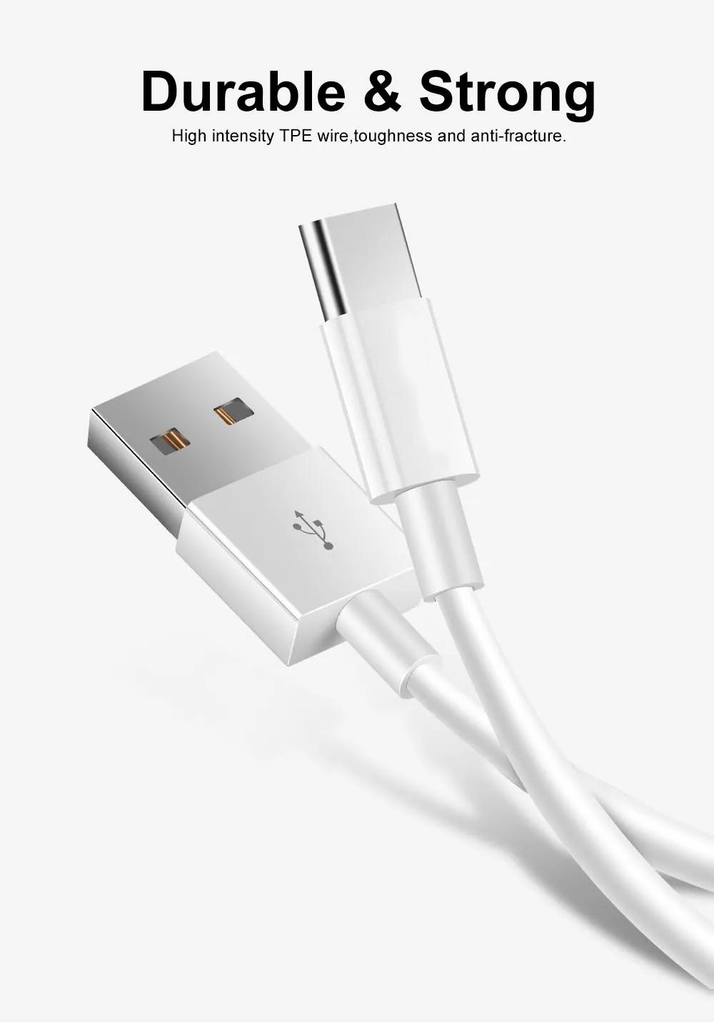 Кабель USB Type-C для Xiaomi Redmi Note 7 для Galaxy S9 S8, кабель для быстрой зарядки и передачи данных для Huawei, Xiaomi, USB Type-C, зарядное устройство с европейской вилкой