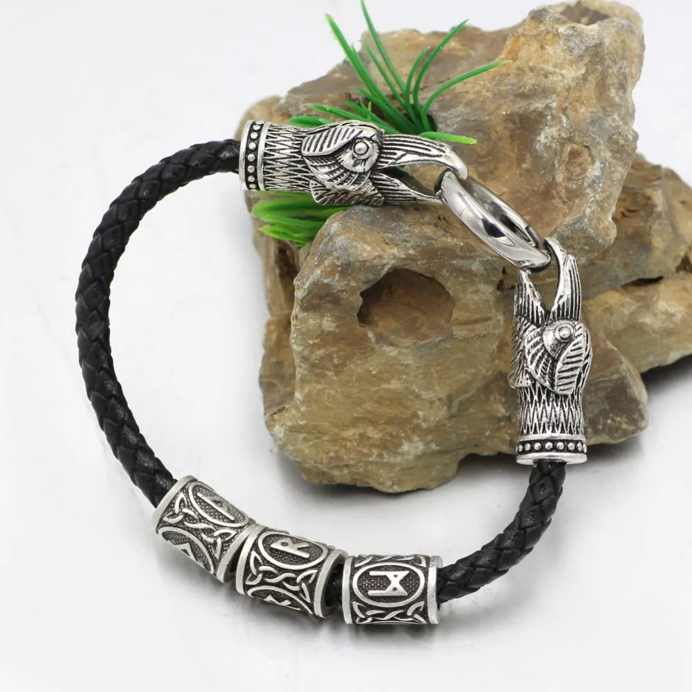Viking ворона розовый кварц браслет скандинавский норвежский амулет Jewelry Одина