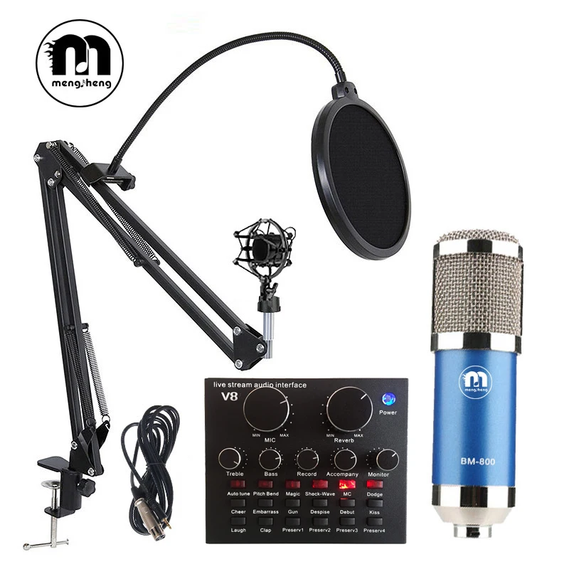 Bm 800 конденсаторный микрофон для компьютера караоке mic bm800 Поп фильтр подвес