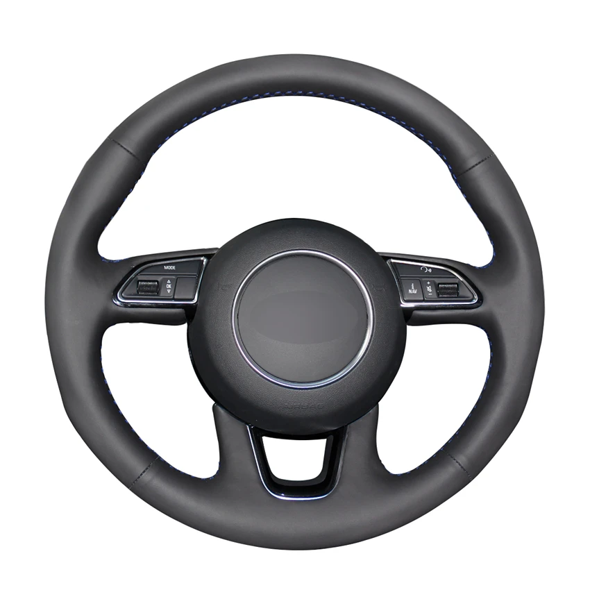 

Hand-stitched Black PU Artificial Leather Steering Wheel Cover for Audi Q3 (8U) Q5 (8R) Q7 (4L) SQ5 (8R) 2013-2017