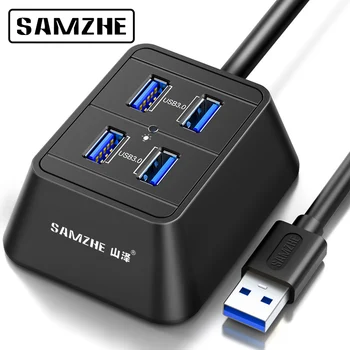 

SAMZHE Super Speed USB 3.0 4-Port Portable HUB Desktop USB Extension for iMac, MacBook, MacBook Air, Mac Mini, or PC